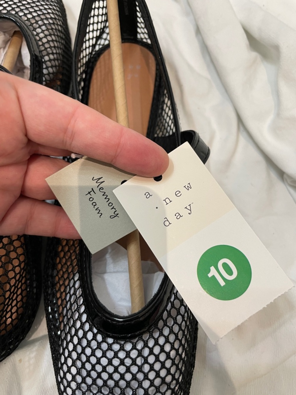 •A NEW DAY• “Issa” Mesh Mary Jane Ballet Flats - Jet Black // NIB - Picture 11 of 16